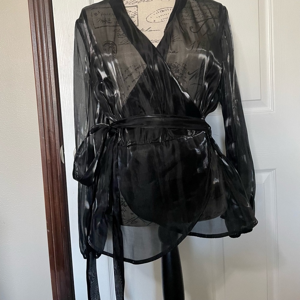 INC International Concepts Sheer Wrap Blouse/Tunic image 3